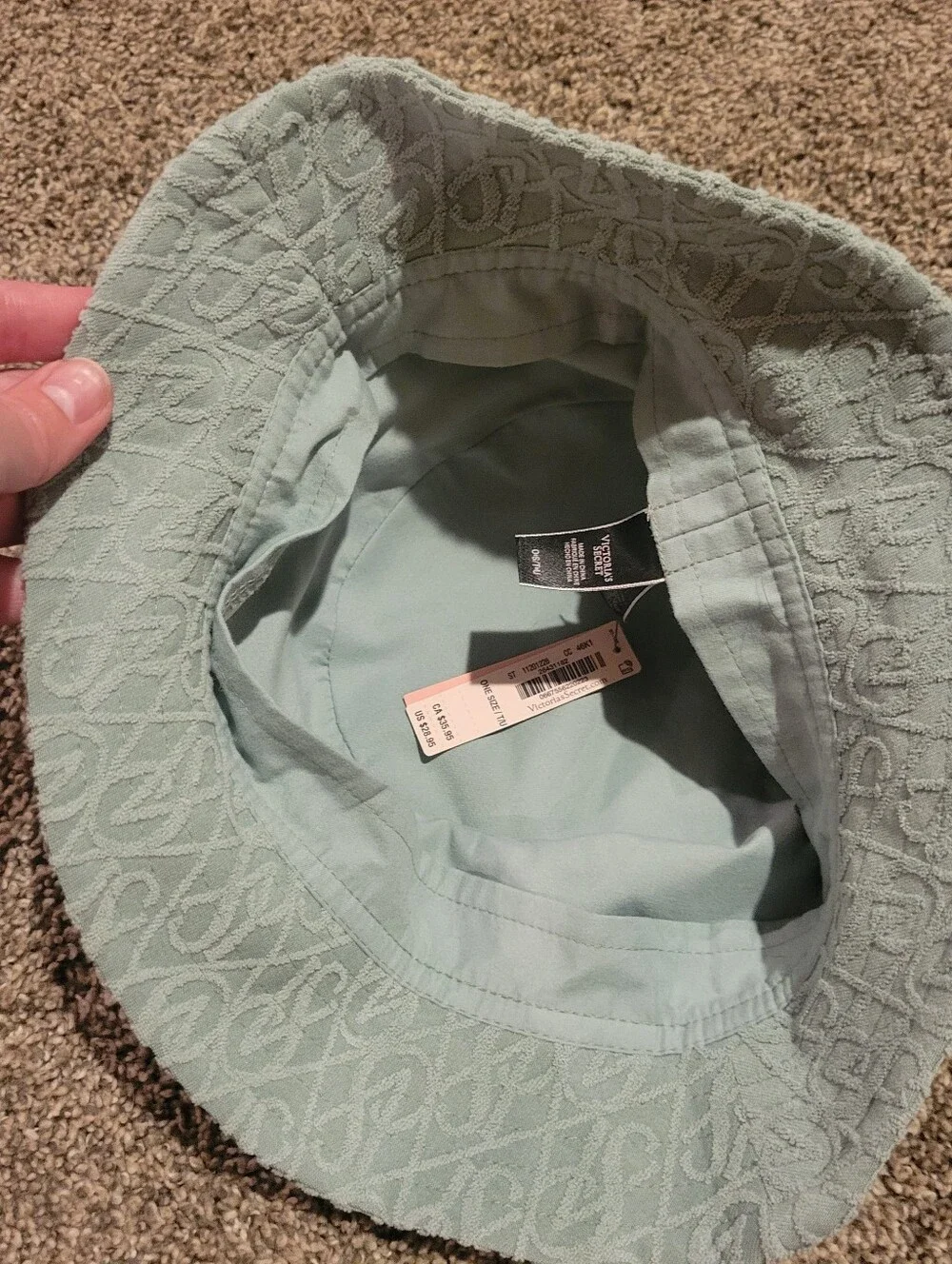 Victoria's Secret Terry Swim Beach Sun Bucket Hat Sage Green New